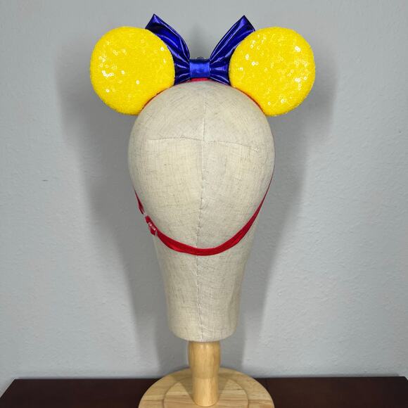 👑 Snow White Elastic Minnie Ears | Disney Princess-Inspired Adjustable Ears - Picture 4 of 5